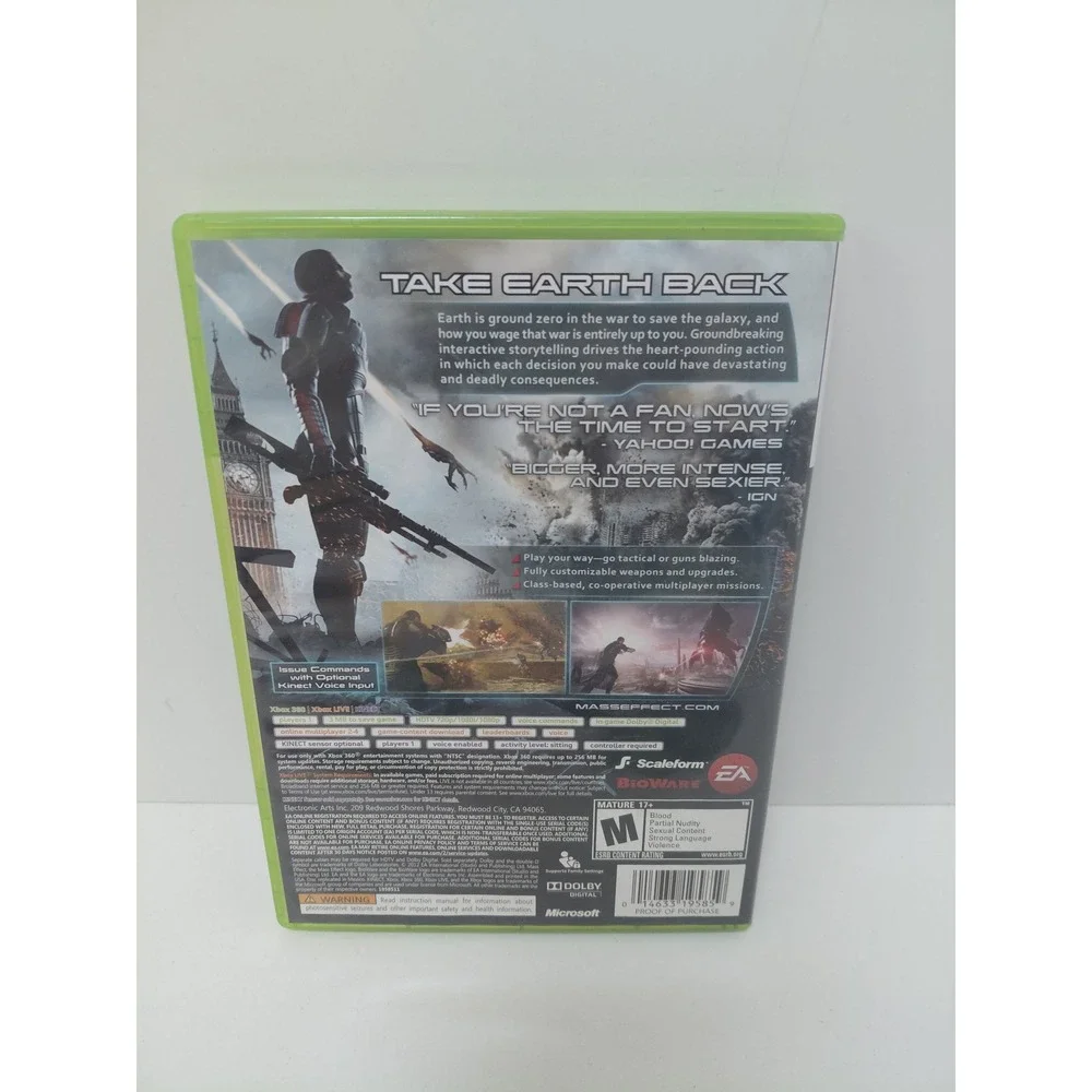 Mass Effect 3 Xbox 360 Video Game BioWare EA NTSC 2-Disc Set Kinect Support
